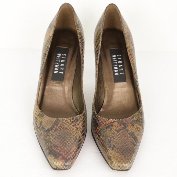VGC to EC Stuart Weitzman Leather Heels Pumps size 7.5 - Picture 2 of 8